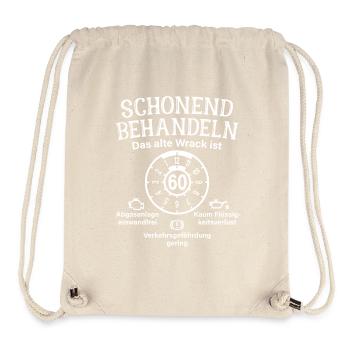 Schonend Behandeln 60. Geburtstag Altes Wrack 60 - Stanley/Stella recycelter Gym Bag - Naturweiß - Vorne