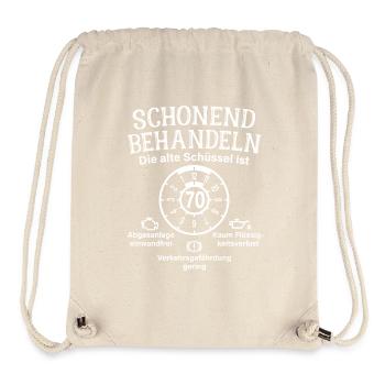 Schonend Behandeln 70. Geburtstag Alte Schüssel 70 - Stanley/Stella recycelter Gym Bag - Naturweiß - Vorne