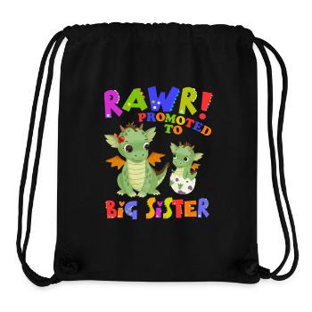 Rawr! Promotion à Big Sister Cute - Sac à cordon recyclé Stanley/Stella - noir - Devant