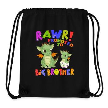 Rawr! Promu à Big Brother Cute - Sac à cordon recyclé Stanley/Stella - noir - Devant