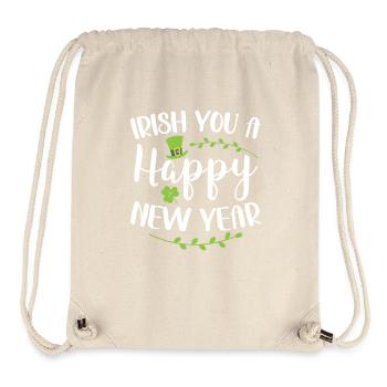 Irish You Happy New Year Green Shamrock - Sac à cordon recyclé Stanley/Stella - blanc naturel - Devant