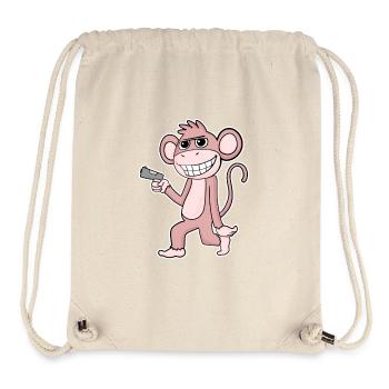 Monkey with pistol - Stanley/Stella Recycled Gym Bag - natural - Front