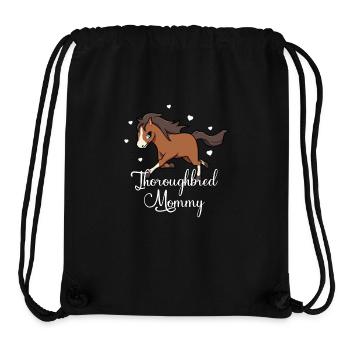 Amoureux des chevaux - Mommy pur-sang - Sac à cordon recyclé Stanley/Stella - noir - Devant