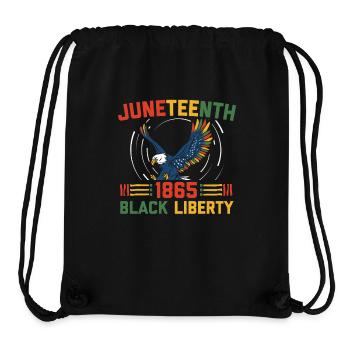 Juneteenth 1865 Black Liberty Melanated - Sac à cordon recyclé Stanley/Stella - noir - Devant