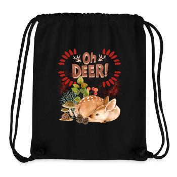 Roe deer Bambi fawn in the forest funny saying, Pun - Stanley/Stella Recycled Gym Bag - black - Front