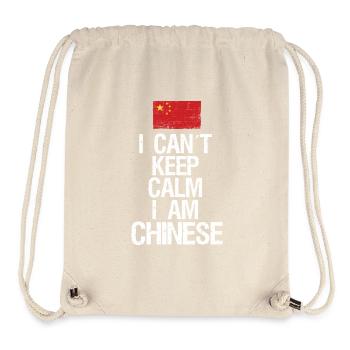 Je n’arrive pas à rester calme Je suis chinois - Sac à cordon recyclé Stanley/Stella - blanc naturel - Devant