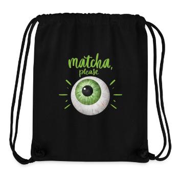Grüner Tee, Matcha-Tee, lustiges Design mit Auge - Stanley/Stella recycelter Gym Bag - Schwarz - Vorne