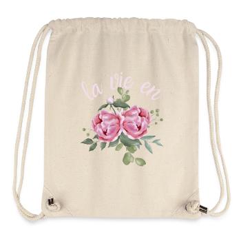 Vintage-Stil Pfingstrosen Aquarell lustiger Spruch - Stanley/Stella recycelter Gym Bag - Naturweiß - Vorne