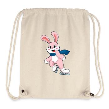 Lapin patins à glace - Sac à cordon recyclé Stanley/Stella - blanc naturel - Devant