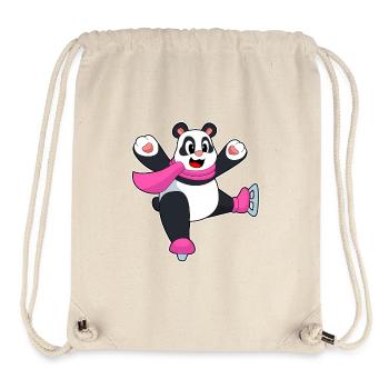 Panda Eislaufen Schlittschuhe - Stanley/Stella recycelter Gym Bag - Naturweiß - Vorne