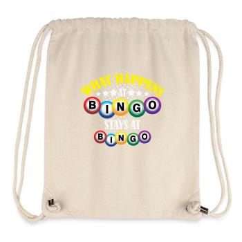 Drôle ce qui se passe au bingo en disant motif - Sac à cordon recyclé Stanley/Stella - blanc naturel - Devant
