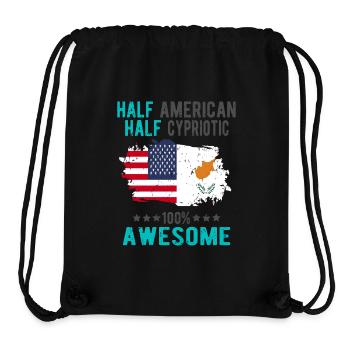Halb Amerikaner Halb Zyprer - Stanley/Stella recycelter Gym Bag - Schwarz - Vorne