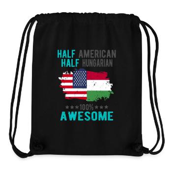 Halb Amerikaner Halb Ungar - Stanley/Stella recycelter Gym Bag - Schwarz - Vorne