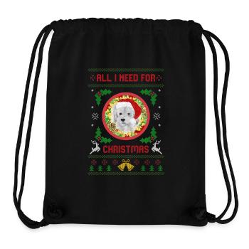 All I Need For Christmas is My Dog Ugly Christmas - Stanley/Stella Recycled Gym Bag - black - Front