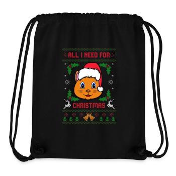 All I Need For Christmas is My Cat Ugly Christmas - Stanley/Stella Recycled Gym Bag - black - Front