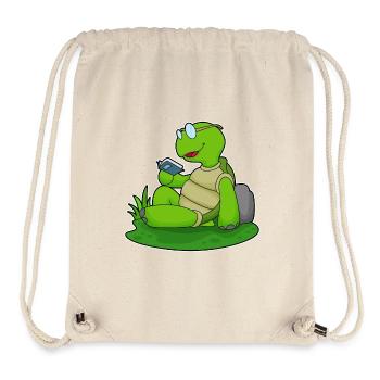 Turtle Nerd Book Lunettes - Sac à cordon recyclé Stanley/Stella - blanc naturel - Devant
