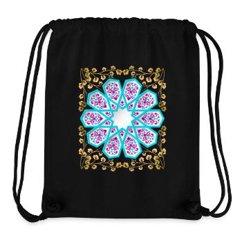Ornement persan avec décor doré dans un style 3D - Sac à cordon recyclé Stanley/Stella - noir - Devant