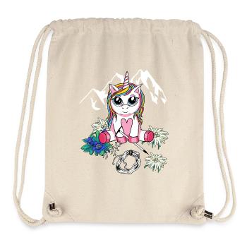Alpen Einhorn Bergsteiger Bergsport Kind abseilen - Stanley/Stella recycelter Gym Bag - Naturweiß - Vorne