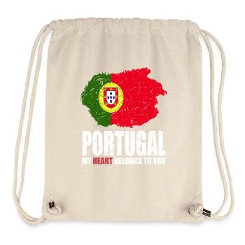 Drapeau du Portugal - Sac à cordon recyclé Stanley/Stella - blanc naturel - Devant