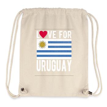 Drapeau de l’Uruguay - Sac à cordon recyclé Stanley/Stella - blanc naturel - Devant