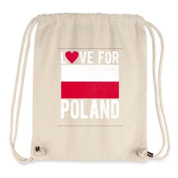 Drapeau de la Pologne - Sac à cordon recyclé Stanley/Stella - blanc naturel - Devant