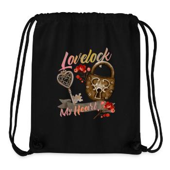 Valentinstag Vorhängeschloss Liebe-Spruch - Stanley/Stella recycelter Gym Bag - Schwarz - Vorne
