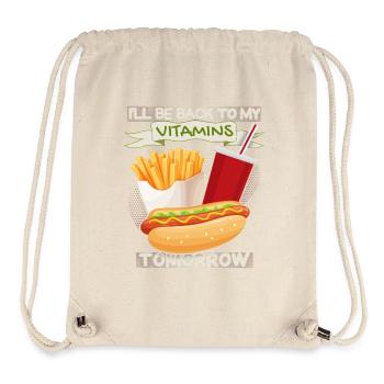 Junk-Food, Fast Food, Hotdog lustiger Spruch - Stanley/Stella recycelter Gym Bag - Naturweiß - Vorne