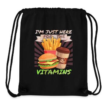 Junk-Food, Fast Food, Hamburger lustiger Spruch - Stanley/Stella recycelter Gym Bag - Schwarz - Vorne