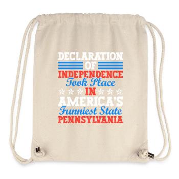 Déclaration d’indépendance en Pennsylvanie 4 juillet - Sac à cordon recyclé Stanley/Stella - blanc naturel - Devant