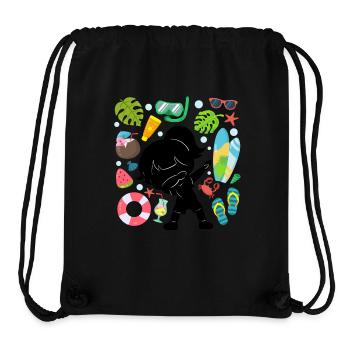 Silhouette Dabbing Girl Summer Time Beach Style - Stanley/Stella Recycled Gym Bag - black - Front