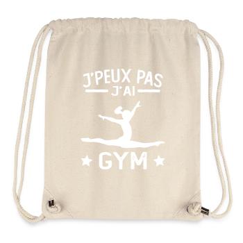 Gymnastique Cadeau Je Peux Pas J'ai Gym - Sac à cordon recyclé Stanley/Stella - blanc naturel - Devant