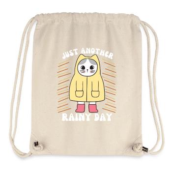 Cat with raincoat and rubber boots, saying - Stanley/Stella Recycled Gym Bag - natural - Front