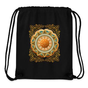 Gold Mandala, 3D Mandala, Vintage Arabesque - Stanley/Stella Recycled Gym Bag - black - Front