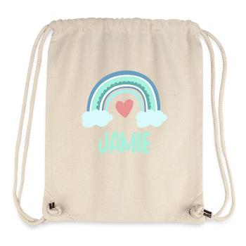 Jamie Name Regenbogen Baby - Stanley/Stella recycelter Gym Bag - Naturweiß - Vorne