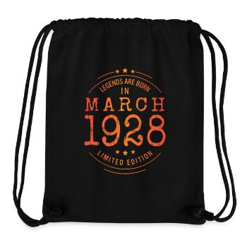 Anniversaire Mars 1928 Edition Limitée Millésime - Sac à cordon recyclé Stanley/Stella - noir - Devant