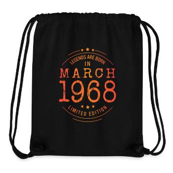 Geburtstag März 1968 Limited Edition Vintage - Stanley/Stella recycelter Gym Bag - Schwarz - Vorne