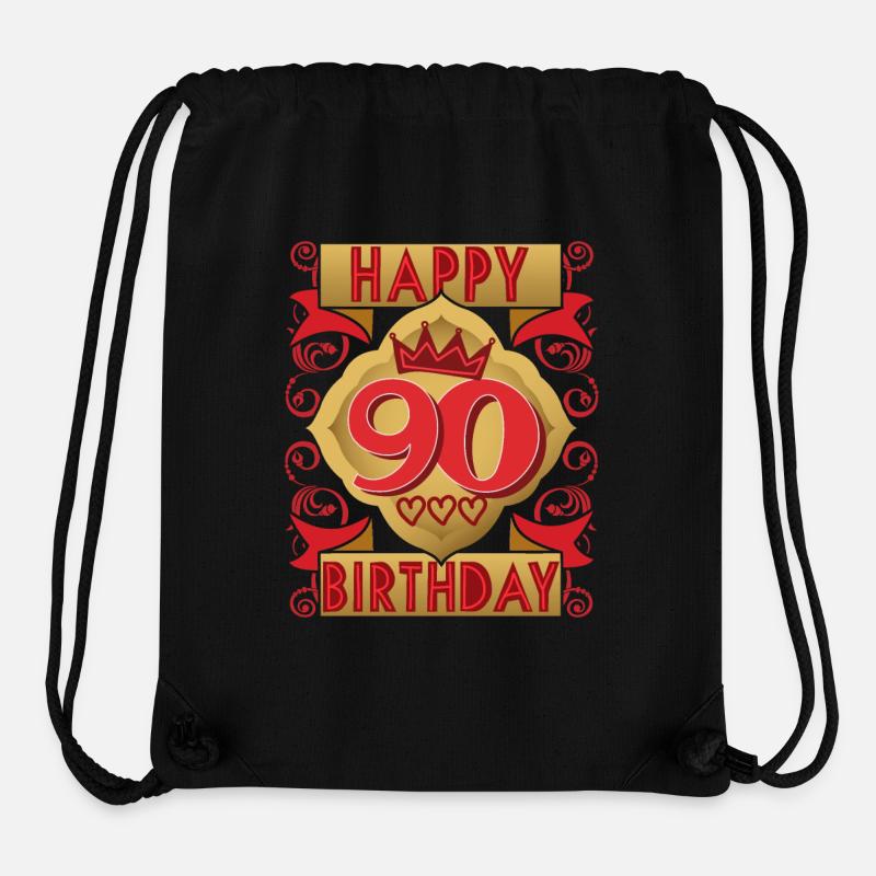 90e anniversaire 90 ans dicton, design vintage - Sac à cordon recyclé Stanley/Stella - noir