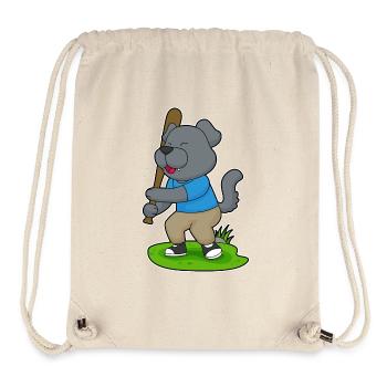 Chien Baseball Batte - Sac à cordon recyclé Stanley/Stella - blanc naturel - Devant