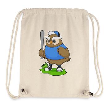 Batte de baseball Owl - Sac à cordon recyclé Stanley/Stella - blanc naturel - Devant