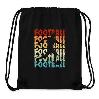 Football joueur de foot cadeau fan de foot vintage - Sac à cordon recyclé Stanley/Stella - noir - Devant