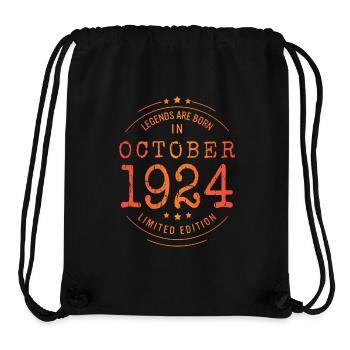 Anniversaire Octobre 1924 Edition Limitée Millésime - Sac à cordon recyclé Stanley/Stella - noir - Devant
