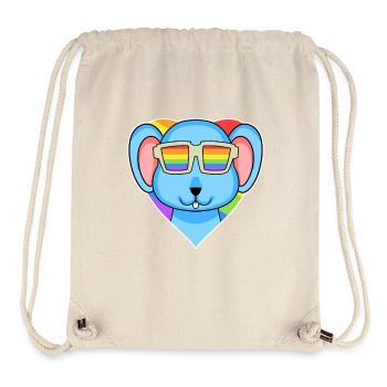 Gay Rainbow Heart Animal Mouse - Stanley/Stella Recycled Gym Bag - natural - Front