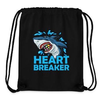 Heartbreaker Shark Anti-Saint-Valentin Célébration en solo - Sac à cordon recyclé Stanley/Stella - noir - Devant