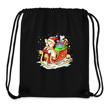 Schlittenfahrt im Schnee - Corgi Weihnachten - Stanley/Stella recycelter Gym Bag - Schwarz - Vorne