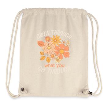 Slogan de motivation 70s Flower-Power Design - Sac à cordon recyclé Stanley/Stella - blanc naturel - Devant