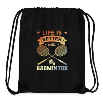 Badminton Quote Vintage - Stanley/Stella Recycled Gym Bag - black - Front