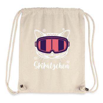 Skifahren Après Ski Skiurlaub Skikätzchen - Stanley/Stella recycelter Gym Bag - Naturweiß - Vorne