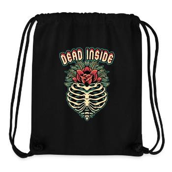 Skelett, Gerippe Dead-Inside, Spruch im Comic-Stil - Stanley/Stella recycelter Gym Bag - Schwarz - Vorne