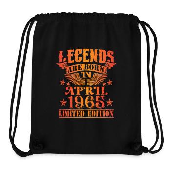 Geburtstag April 1965 Limited Edition Vintage - Stanley/Stella recycelter Gym Bag - Schwarz - Vorne