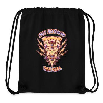 Skateboarding, Skateboarder, Pizza Fan, Saying - Stanley/Stella Recycled Gym Bag - black - Front
